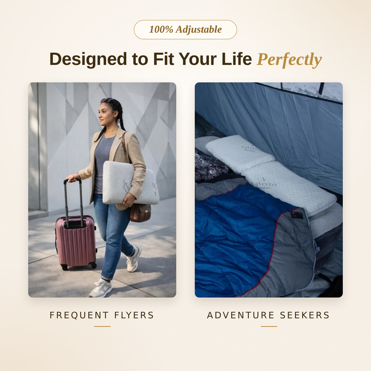 VaVerto Camping and Travel Pillow used outdoors