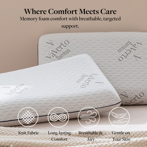 Cooling Gel Memory Foam Pillows - Standard Size Memory Foam Pillow For Sleeping - Medium-Firm - Back, Stomach & Side Sleeper - Shoulder & Back Pain Relief - Washable, Bamboo Viscose Cover