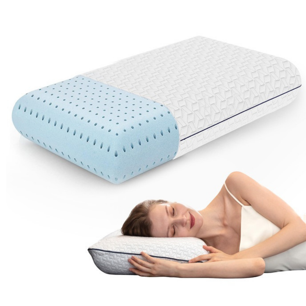 Vaverto Queen Memory Foam Pillow – Cooling Gel-Infused Firm Support for Neck and Shoulder Pain Relief, Orthopedic Design with Removable Viscose Made from Bamboo Cover – Premium Queen Size Bed Pillow