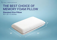 Thumbnail for Vaverto Gel Memory Foam Pillow -Standard Size - Ventilated, Premium Bed Pillows with Viscose Made from Bamboo Pillow Cover, Cooling, Contoured Support, Orthopedic Sleeping