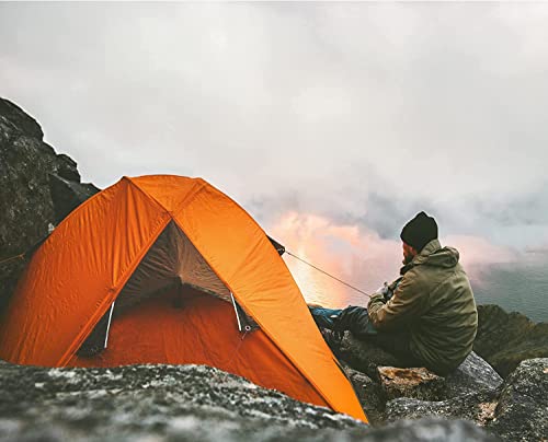 Vaverto Rusty Orange Travel and Camping Pillow - Compressible Medium Firm Memory Foam, Viscose Made from Bamboo Cover, Machine Washable, Ideal for Backpacking, Airplane, Car Travel