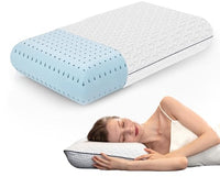 Thumbnail for Vaverto Gel Memory Foam Pillow -Standard Size - Ventilated, Premium Bed Pillows with Viscose Made from Bamboo Pillow Cover, Cooling, Contoured Support, Orthopedic Sleeping