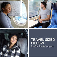 Thumbnail for Vaverto Small Memory Foam Pillow for Travel and Camping - Compressible Medium Firm, Breathable Cover, Machine Washable, Ideal Backpacking, Airplane and Car