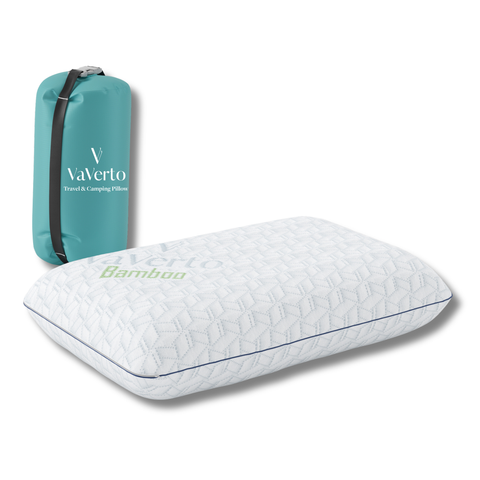 Vaverto Memory Foam Travel and Camping Pillow with Velvet or Bamboo Cover