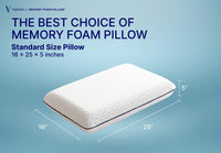 Thumbnail for Vaverto Gel Memory Foam Pillow -Standard Size - Ventilated, Premium Bed Pillows with Viscose Made from Bamboo Pillow Cover, Cooling, Contoured Support, Orthopedic Sleeping