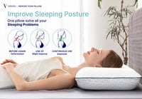 Thumbnail for Vaverto King Size Gel Memory Foam Pillow: Ventilated, Orthopedic, Contoured Support, Cooling Design with Viscose Made from Bamboo Cover - Dorm Room Essential