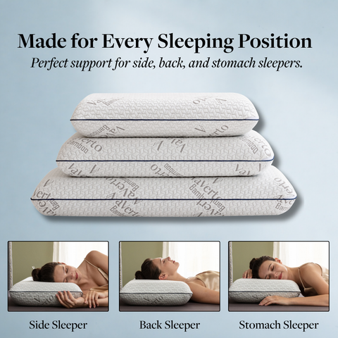 Cooling Gel Memory Foam Pillows - Standard Size Memory Foam Pillow For Sleeping - Medium-Firm - Back, Stomach & Side Sleeper - Shoulder & Back Pain Relief - Washable, Bamboo Viscose Cover