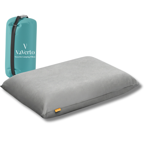 Vaverto Memory Foam Travel and Camping Pillow with Velvet or Bamboo Cover