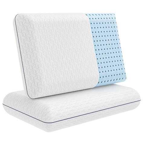 Vaverto Queen Memory Foam Pillow – Cooling Gel-Infused Firm Support for Neck and Shoulder Pain Relief, Orthopedic Design with Removable Viscose Made from Bamboo Cover – Premium Queen Size Bed Pillow