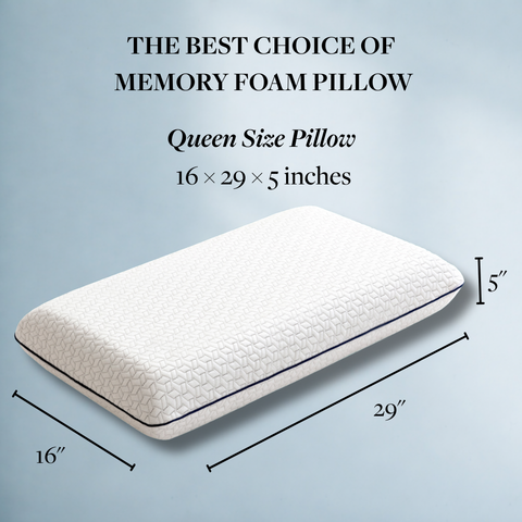 Vaverto Queen Memory Foam Pillow – Cooling Gel-Infused Firm Support for Neck and Shoulder Pain Relief, Orthopedic Design with Removable Viscose Made from Bamboo Cover – Premium Queen Size Bed Pillow