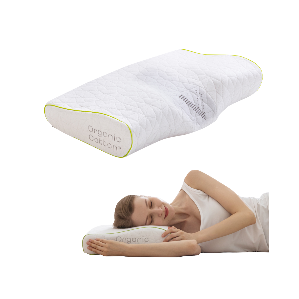 Vaverto Orthopedic Cervical Memory Foam Pillow with Organic Cotton Cover