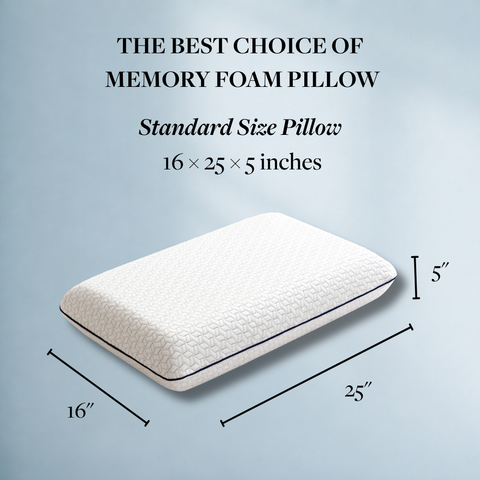 Cooling Gel Memory Foam Pillows - Standard Size Memory Foam Pillow For Sleeping - Medium-Firm - Back, Stomach & Side Sleeper - Shoulder & Back Pain Relief - Washable, Bamboo Viscose Cover